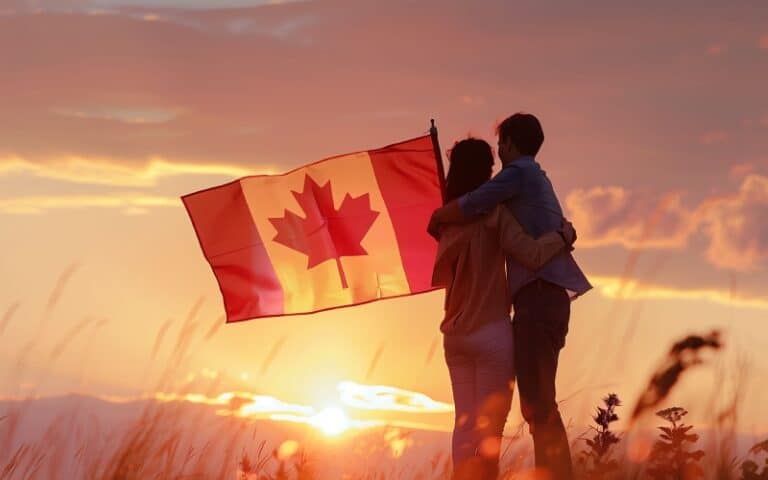 People celebrating Canada day